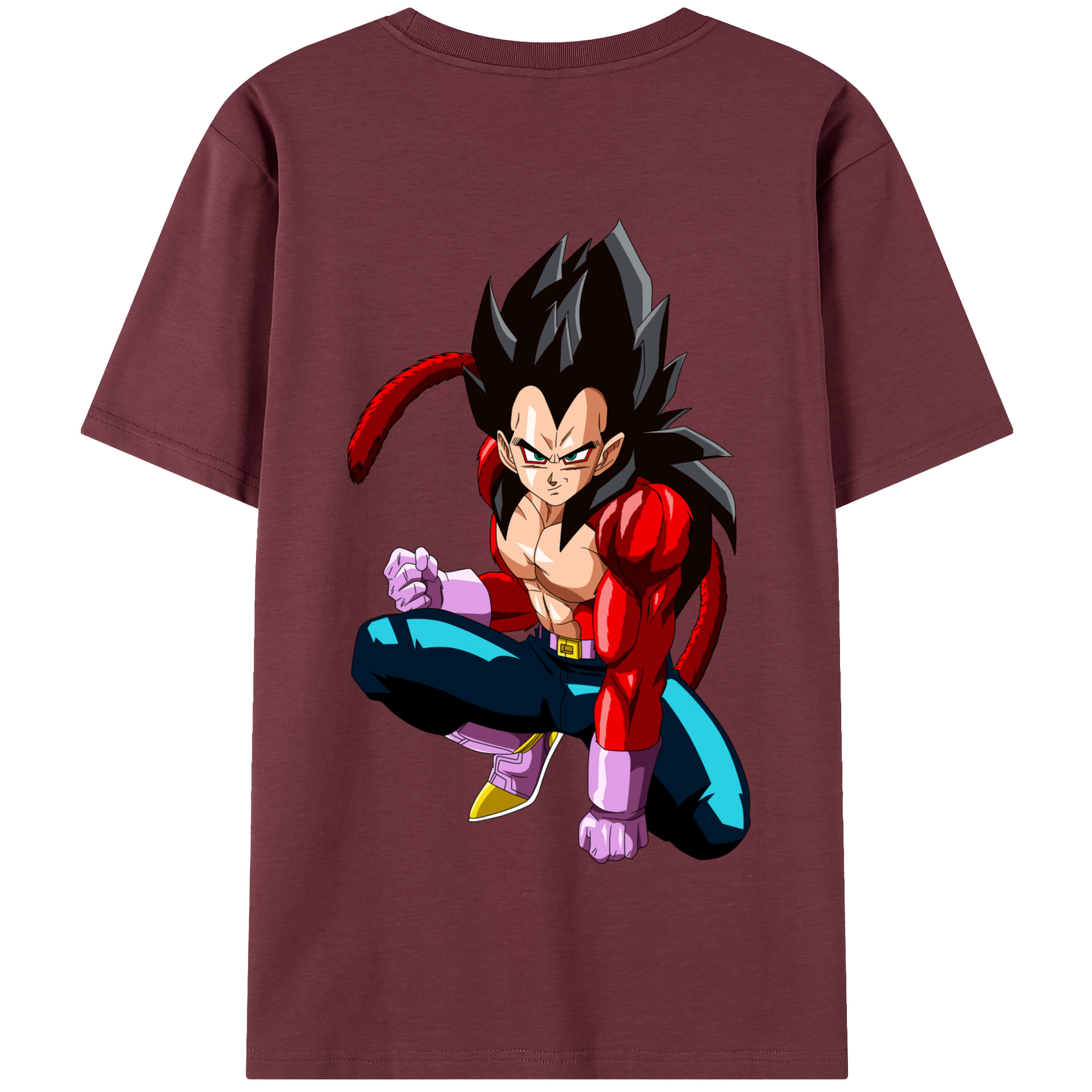 （画像用） ドラゴンボール ベジータ四世（Bejīta Yonsei）DRAGON BALL Vegeta IV 綿100％半袖Tシャツ（背面プリント）